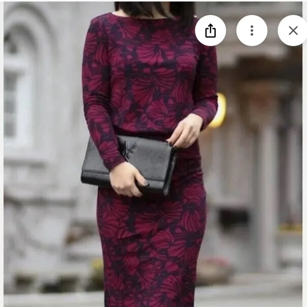 Tory Burch Etta‎ Dress in Navy and Pink sz XL NWT